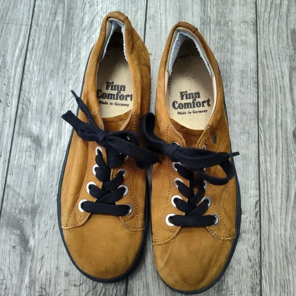 Finn Comfort Shoes Women's 6.5 Elpaso Brown Nubuck Leather Suede Germany Sneaker