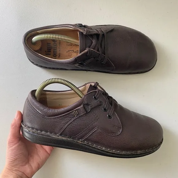 Finn Comfort Vassa Brown Leather Lace Up Oxford Comfort Shoe EU40 Leather Insole