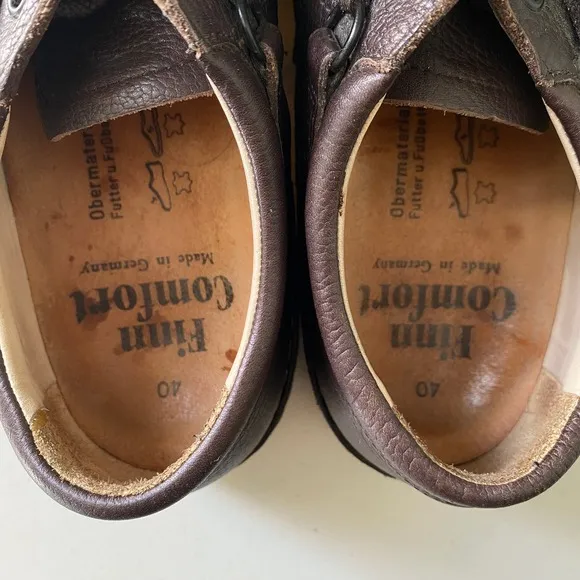 Finn Comfort Vassa Brown Leather Lace Up Oxford Comfort Shoe EU40 Leather Insole