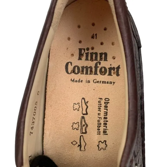 Finn Comfort York Espresso Leather Men's Size 41/US 8