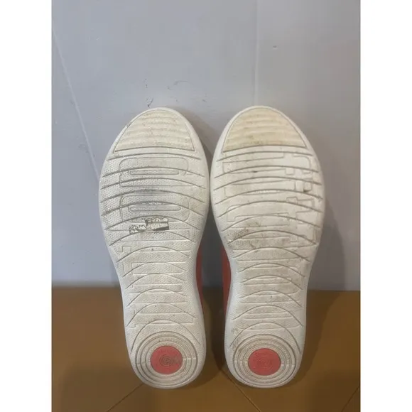Fitflop Ballet Flats Suede Leather Comfort Walking Shoes Orange Red Sz Women  9