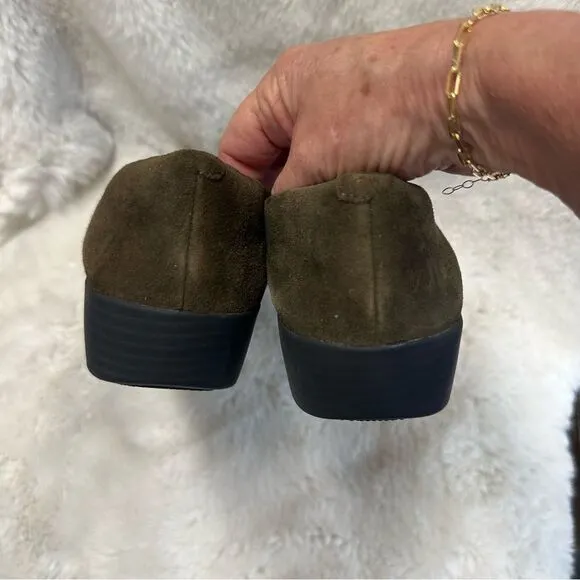 Fitflop J17 Tassel Bow Suede Sneakersloafer Comfort Shoes Dark Green 10