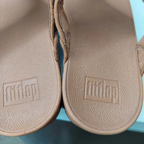 Fitflop Lulu Glitter Toe Thongs Sandals Size 8.5