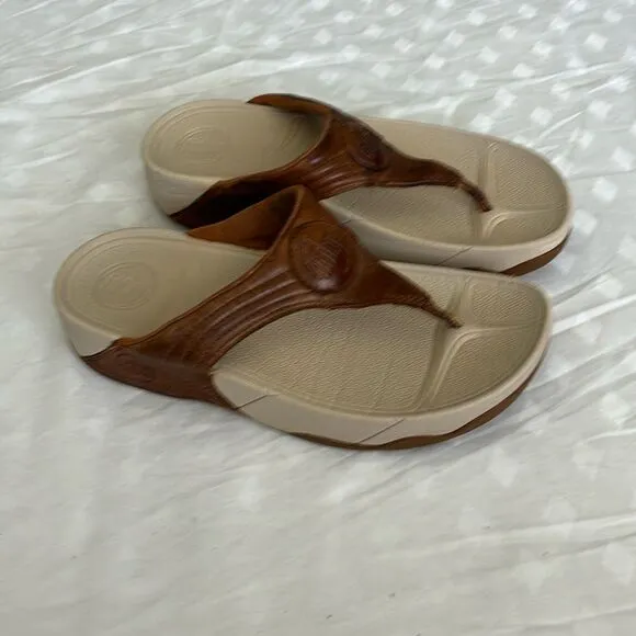 FitFlop WalkStar 3 Leather Toe Post Sandals sz 6