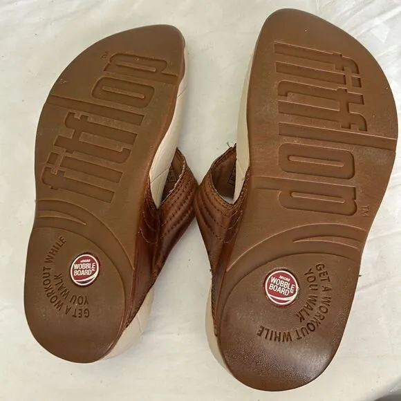 FitFlop WalkStar 3 Leather Toe Post Sandals sz 6