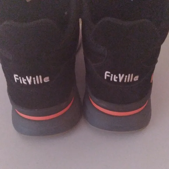 FitVille Men's Extra Wide Rebound Core Walking Shoes Black Size US 9.5 EW