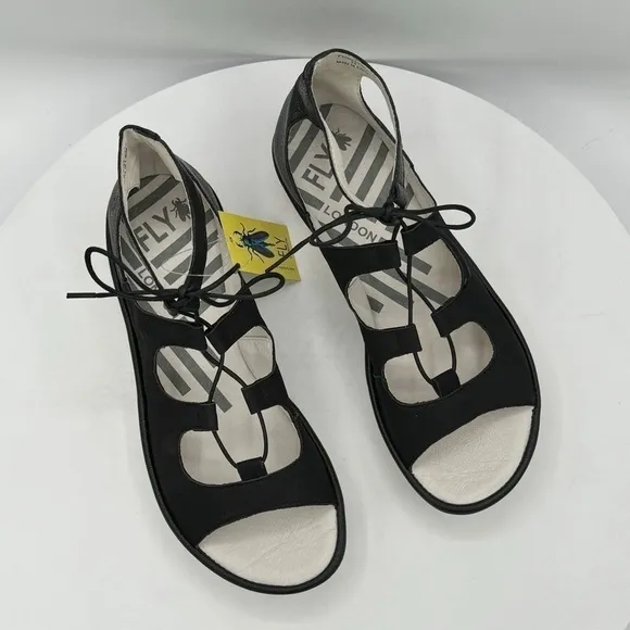 Fly London MURA859FLY Womens Sandals  Size EU 38  Color Black  NEW