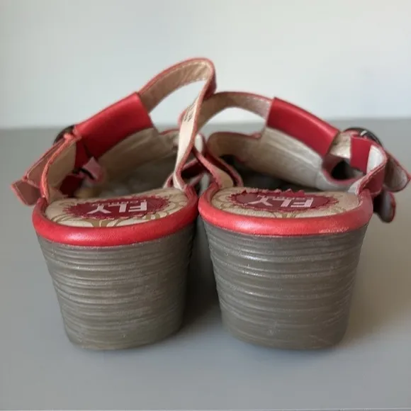 Fly London Peep Toe Wedge Sandals Size 38