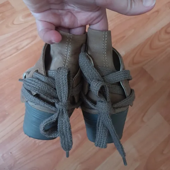 Fly London Peep Toe Wedge Suede Tan Sandals Summer 39