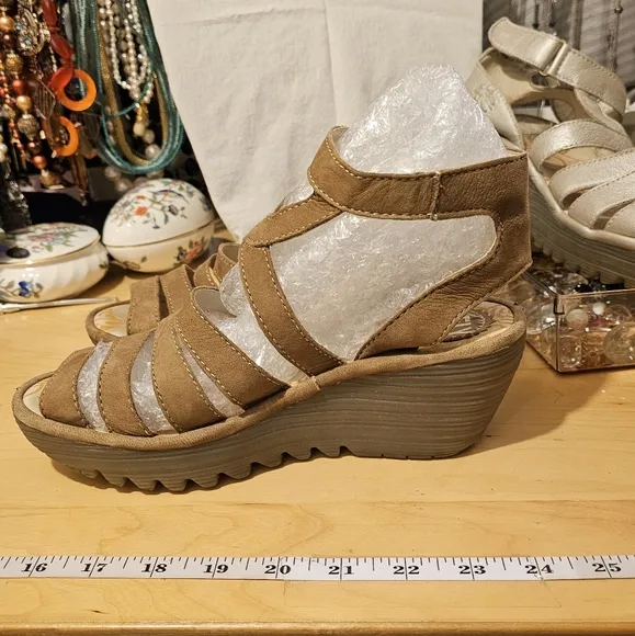 Fly London wedge sandals size 38