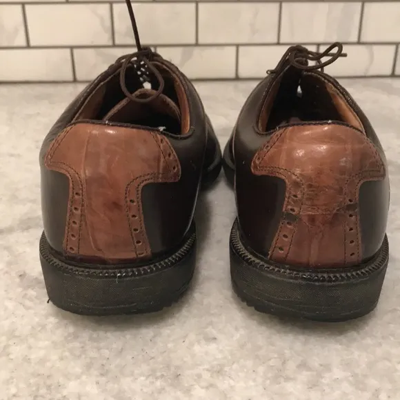 Footjoy Icon Croc Golf Shoes Mens 8.5 Brown Dark Gator Style 52236 Saddle