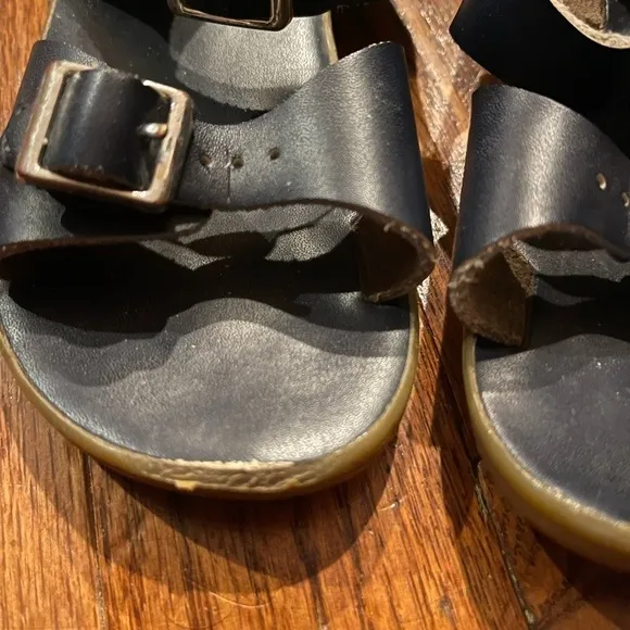 FOOTMATES TIDE - 1001 - NAVY leather sandals with buckles Size 7