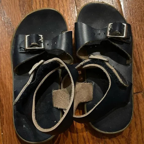 FOOTMATES TIDE - 1001 - NAVY leather sandals with buckles Size 7
