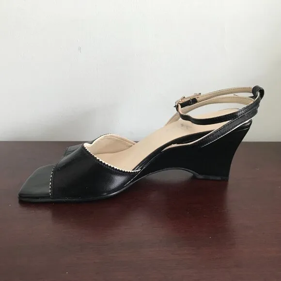 Franco Sarto | Black Wedge Sandals