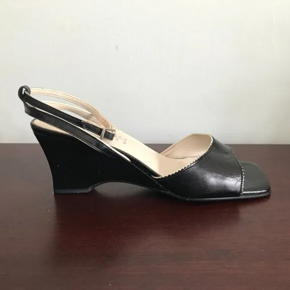 Franco Sarto | Black Wedge Sandals