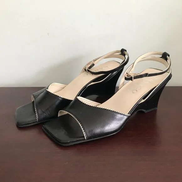 Franco Sarto | Black Wedge Sandals