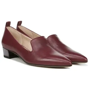 Franco Sarto Womens Vianna Red Leather Slip On Loafers Point Toe Kitten Heel 7.5