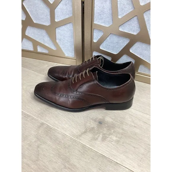FRASOICUS Men Dress Shoes Leather Brogue oxford derby us 11 brown