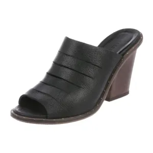 Freda Salvador Leather Peep-Toe Heel Sandals In Black Women's 9