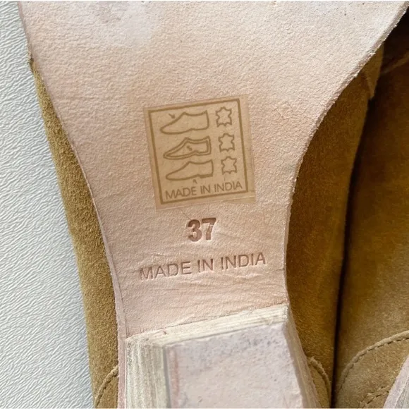 Free People Mules New Frontier Shoes Suede Slip On Casual Western Boho Tan 7