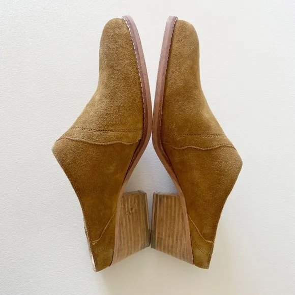 Free People Mules New Frontier Shoes Suede Slip On Casual Western Boho Tan 7