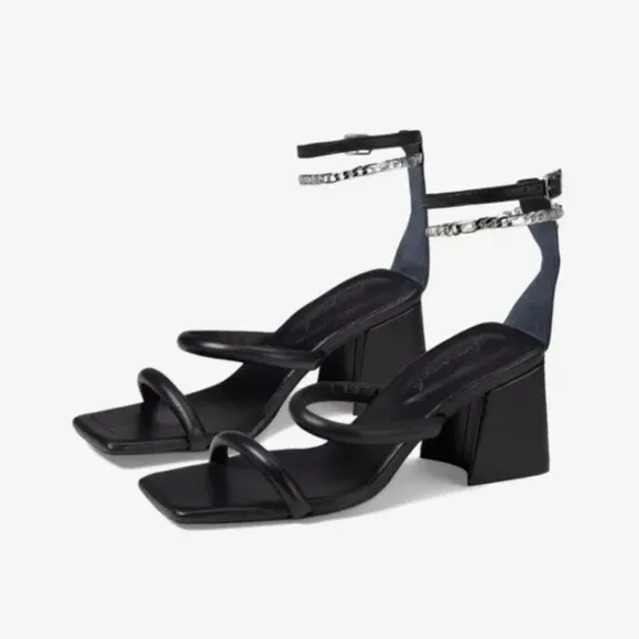 Free People Parker Chain Heel Sandals Black EU 36