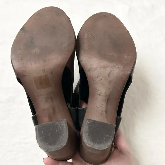 Free People Picture This Leather Peep Toe Heeled Sandals Brown Size EU 39 US 8.5
