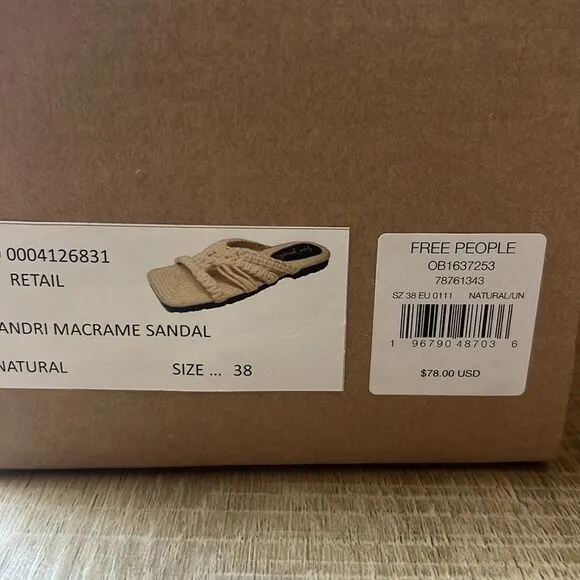 Free People Sandri Macrame Sandals US 8