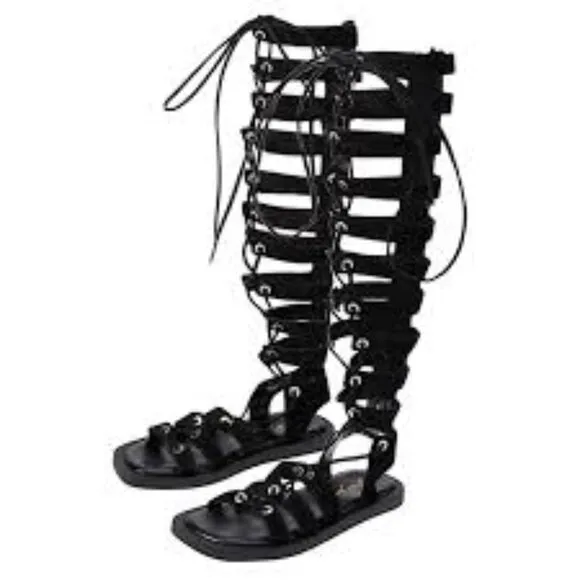 FREE PEOPLE Suede Sun Chaser Tall Gladiator Sandals