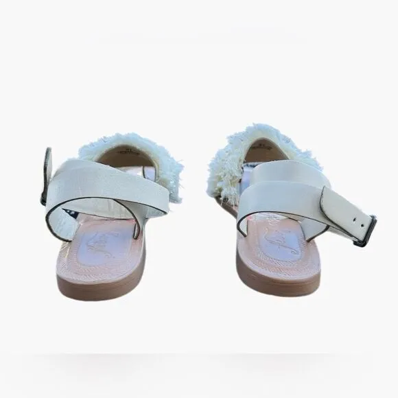 Free People Sun Peaks Embellished Sandals Ivory Size EU 38.5 US 8.5 New with box