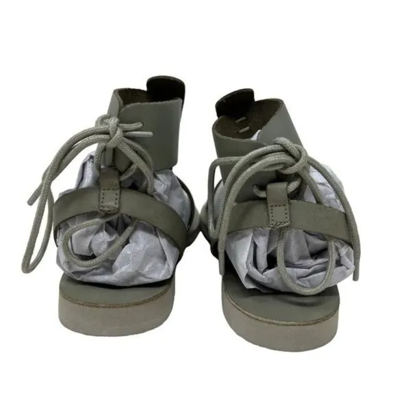Free People Vacation Day Leather Wrap Sandal in Sky