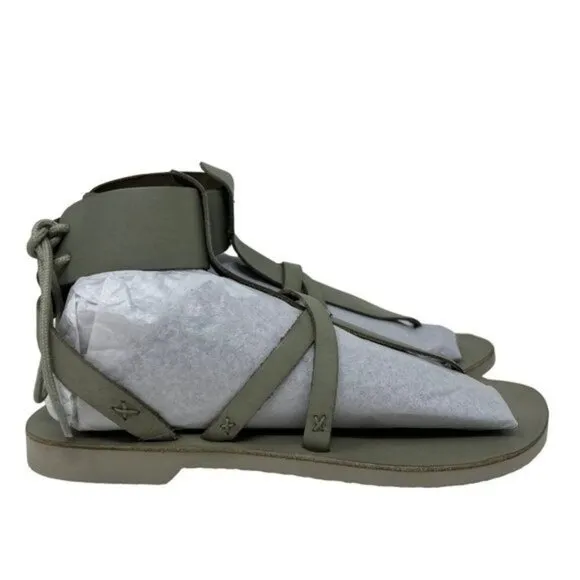 Free People Vacation Day Leather Wrap Sandal in Sky