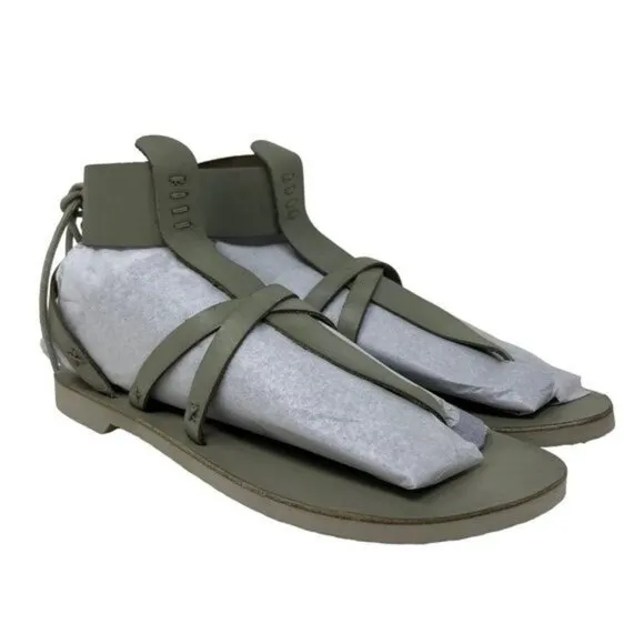 Free People Vacation Day Leather Wrap Sandal in Sky