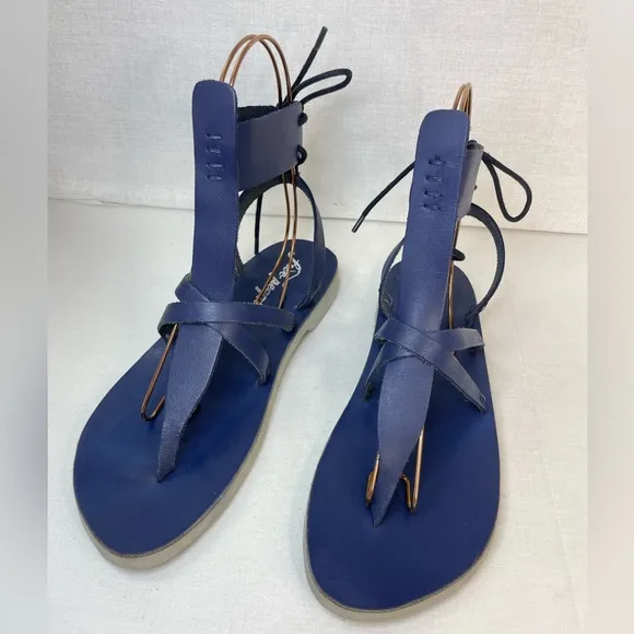 Free People Vacation Day Wrap‎ NavyVachet leather Sandals  39EU 9 US (G 111)