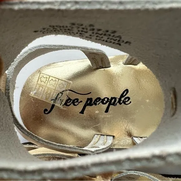 Free People Vacation Day Wrap Sandal  In Vintage Gold Leather Size 39.5 EU