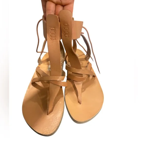 Free People Vacation Day Wrap Sandals NWOT,Brown Strappy Sandals, Size 39