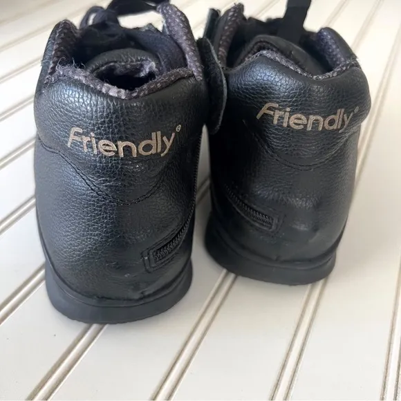 Friendly Adaptive Shoes Men's Medimoto Mid-Top Black Leather Shoe 10WW MENS
