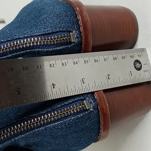 Frye - Denim and Blue Suede Stacked Heel Sandals - 10