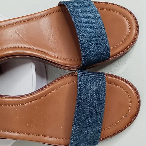 Frye - Denim and Blue Suede Stacked Heel Sandals - 10