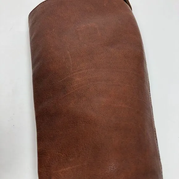 Frye Melissa Button Back Zip Boots Womens 8 Cognac Brown Leather Tall Riding