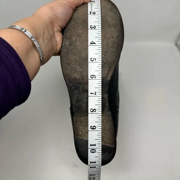Frye Melissa Button Lug tall leather riding Boots Black Size 9B
