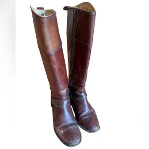 Frye Melissa Knee High Brown Harness Boots Size 5 1/2