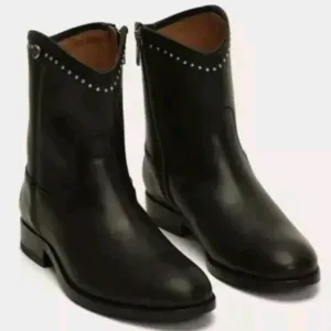 Frye Melissa Stud Ankle Short Black Booties Size 7B $328