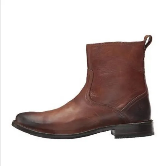 Frye Oliver Zip Leather Ankle Boots