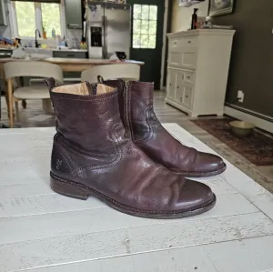 Frye Oliver Zip Leather Ankle Boots