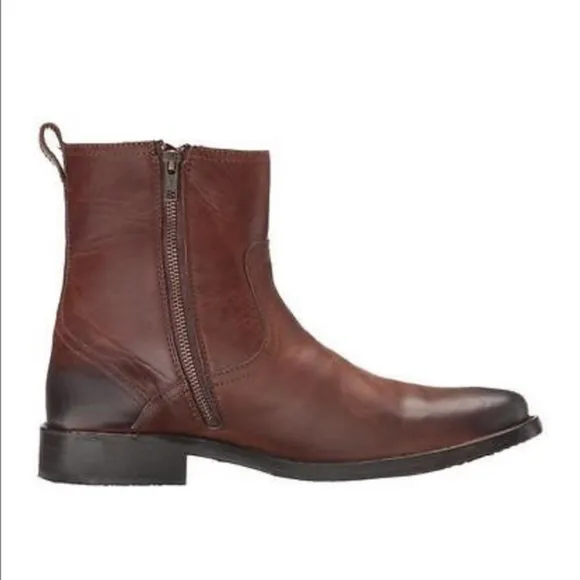 Frye Oliver Zip Leather Ankle Boots