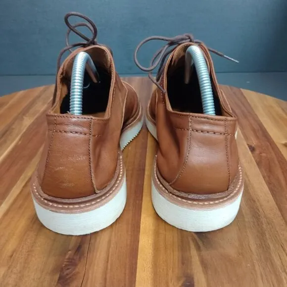 Frye Paul Bal Oxford Shoes Mens Size 8.5 D Cap Toe Tan Leather Lace‎ Up Comfort