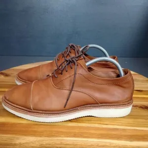 Frye Paul Bal Oxford Shoes Mens Size 8.5 D Cap Toe Tan Leather Lace‎ Up Comfort