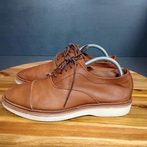 Frye Paul Bal Oxford Shoes Mens Size 8.5 D Cap Toe Tan Leather Lace‎ Up Comfort