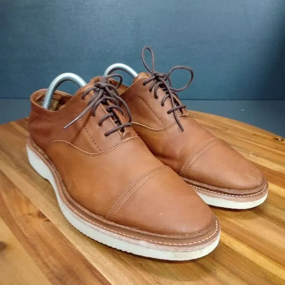 Frye Paul Bal Oxford Shoes Mens Size 8.5 D Cap Toe Tan Leather Lace‎ Up Comfort